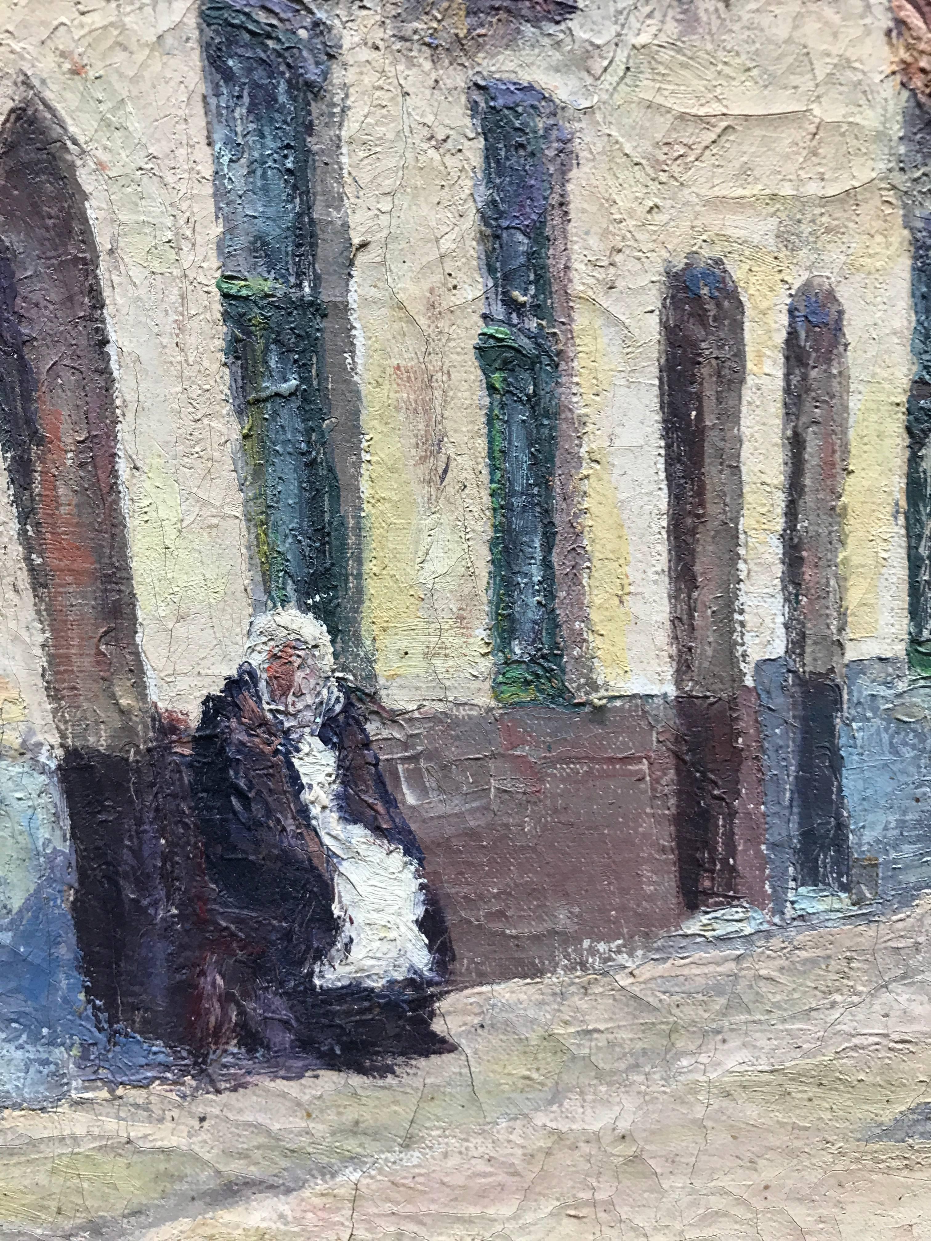 Bruges - Post-Impressionist Painting by P. Van den Eynde