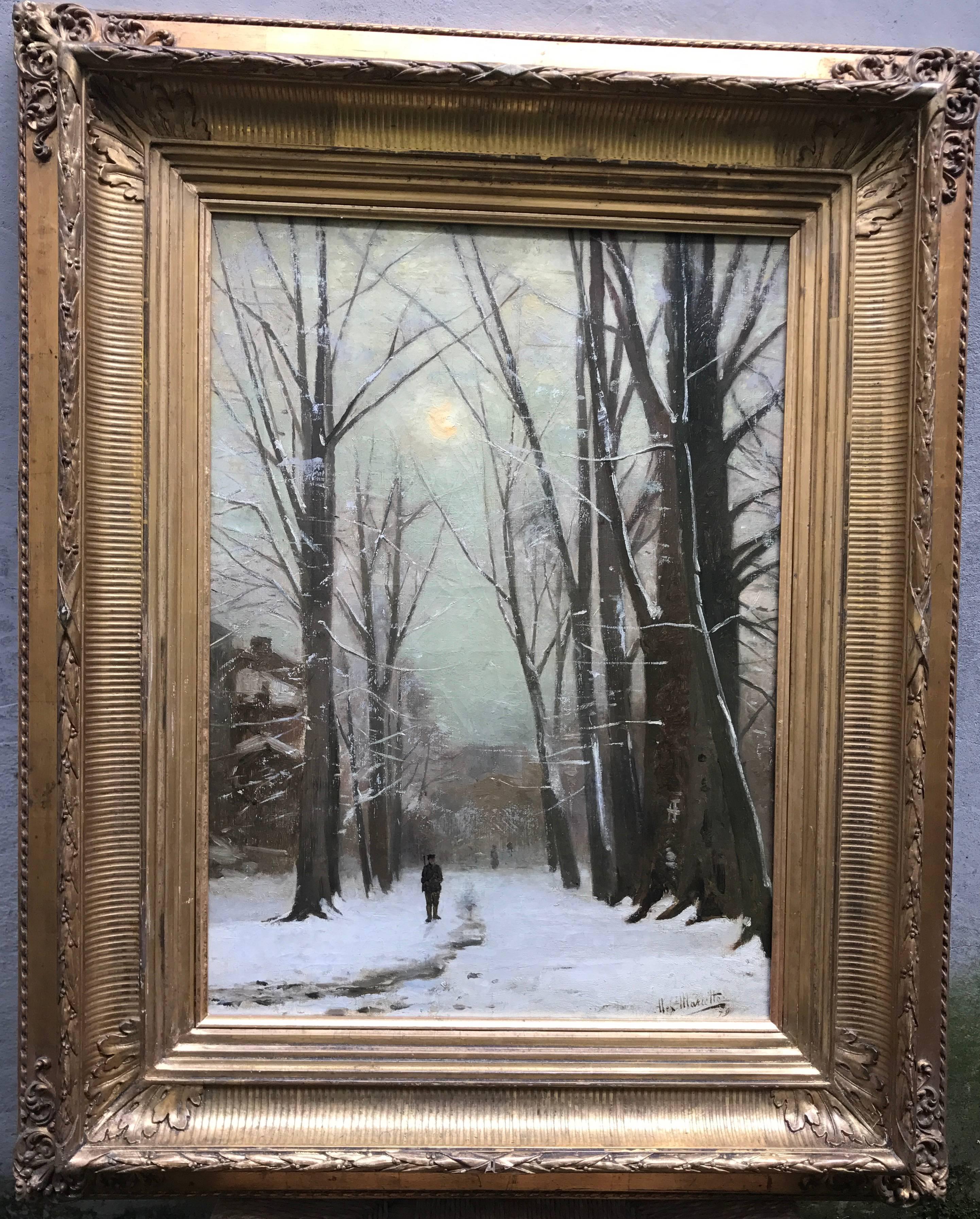 Winter landscape - Impressionist Painting by Alexandre Marcette