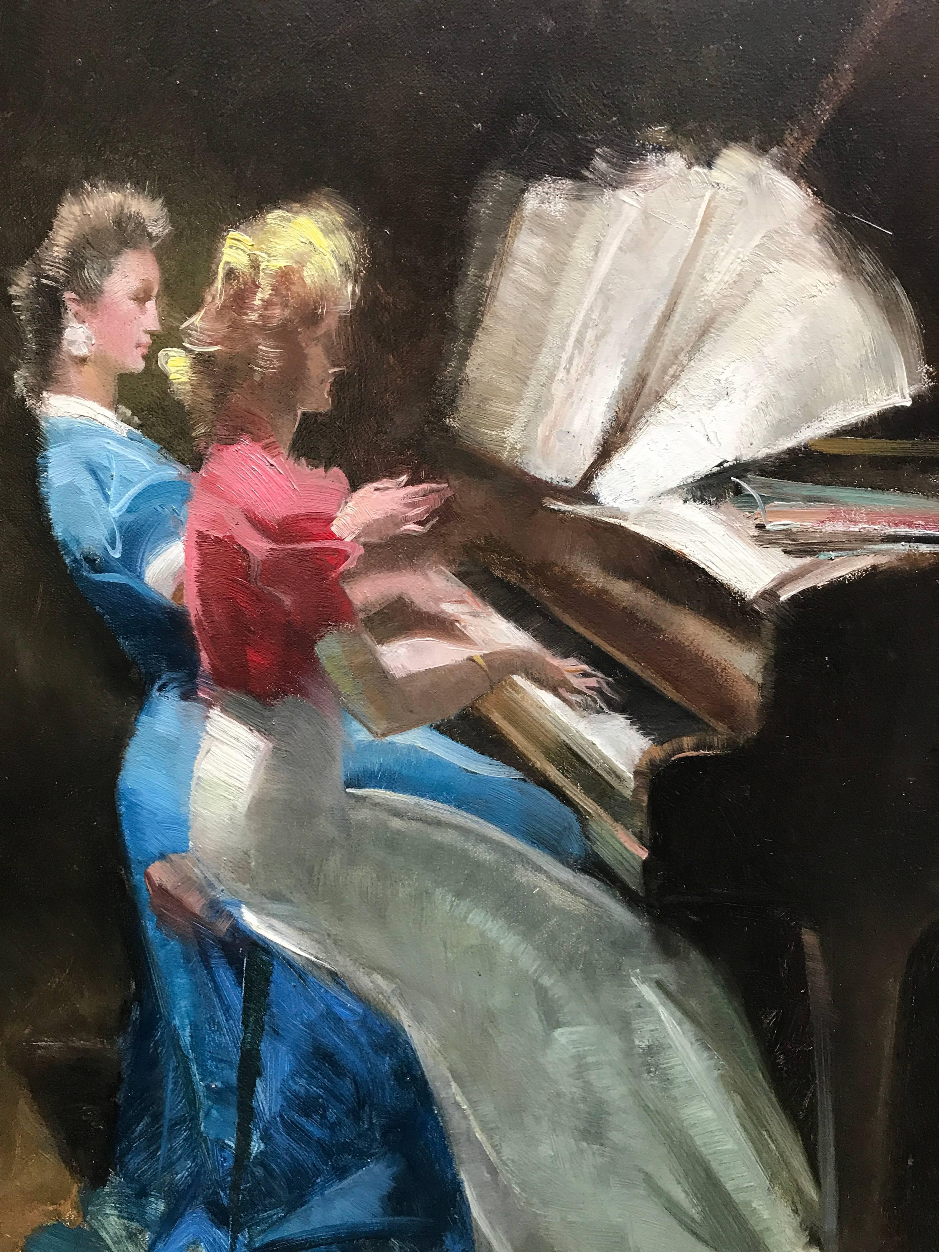 oil on canvas, 60x50cm, 72x62 cm included frame.
Belgian painter of figures, portraits, genre scenes and also illustrator.
Student at the Academy of Sint-Gillis near Brussels.
Worked and studied also in Paris.
Works in the Museum of Brussels.
