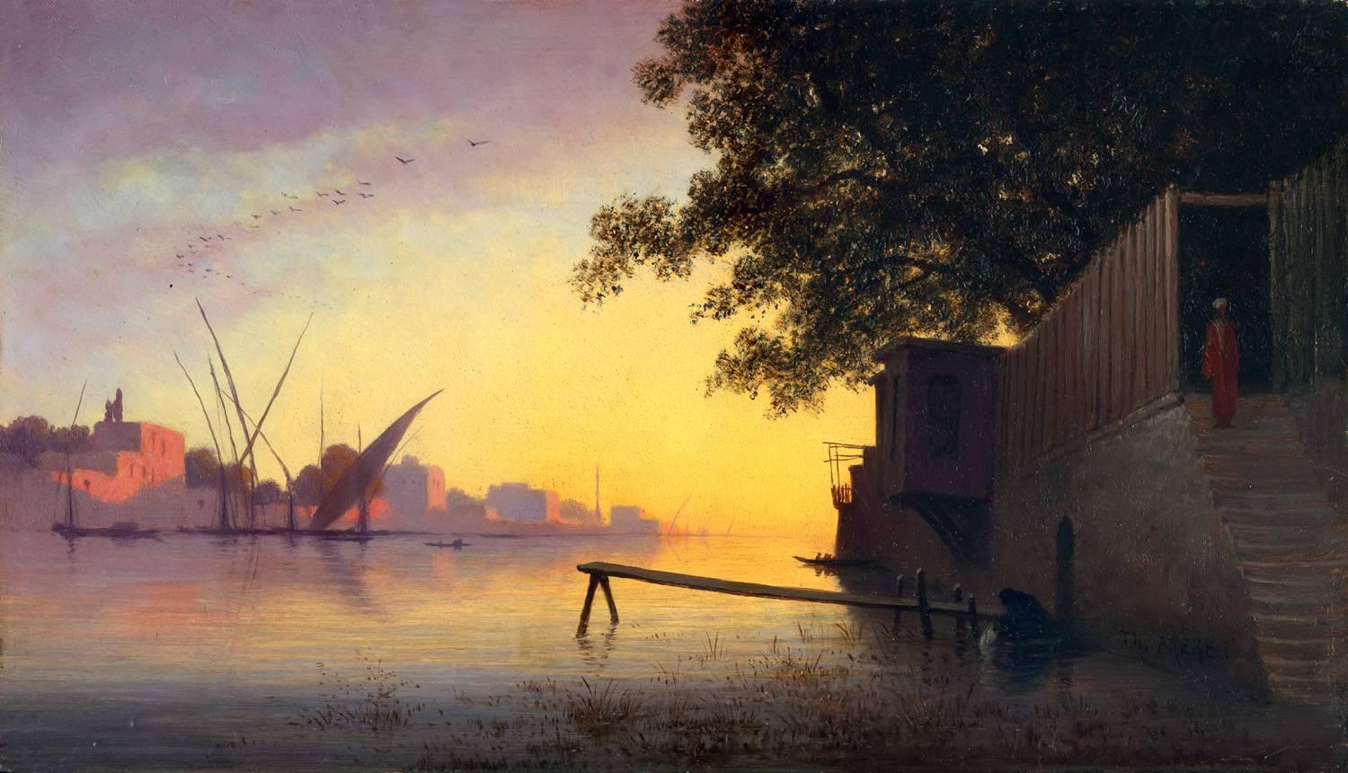 Charles Theodore Frere Landscape Painting - Evening on the Nile