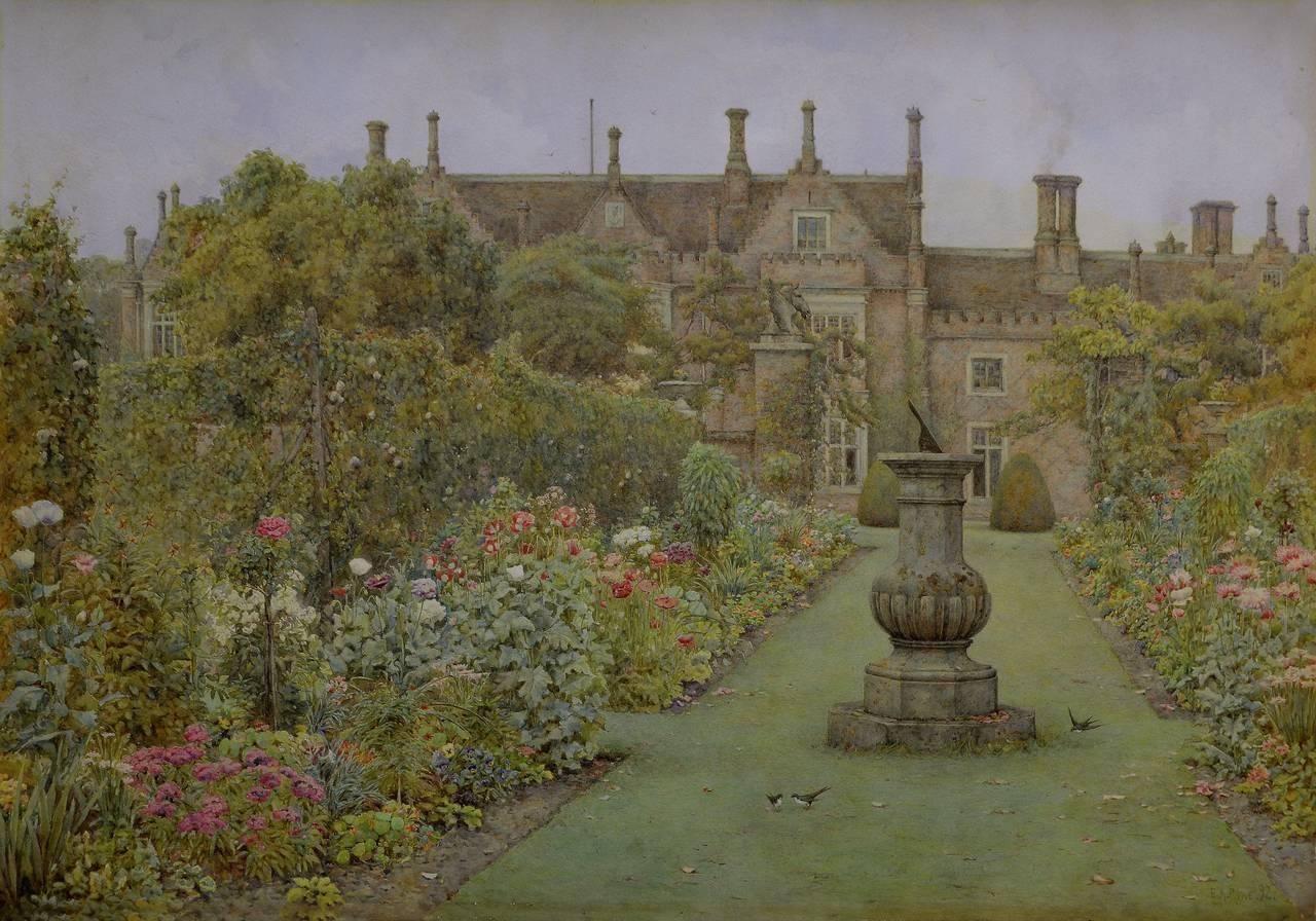 Ernest Arthur Rowe Landscape Art -  Helmingham Hall Gardens