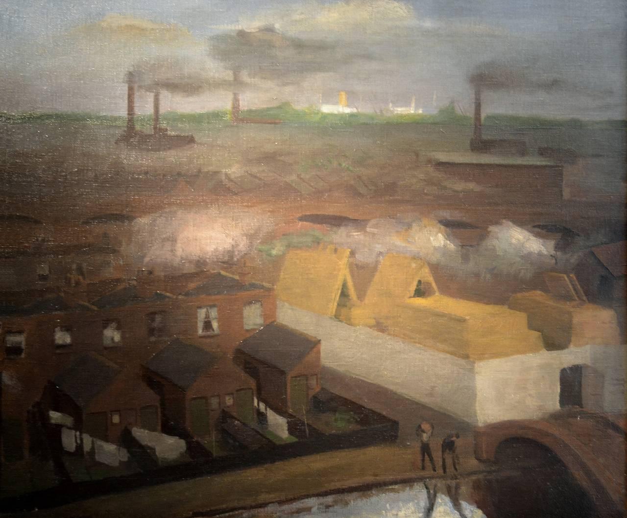 William Dring Landscape Painting - Industrial Town
