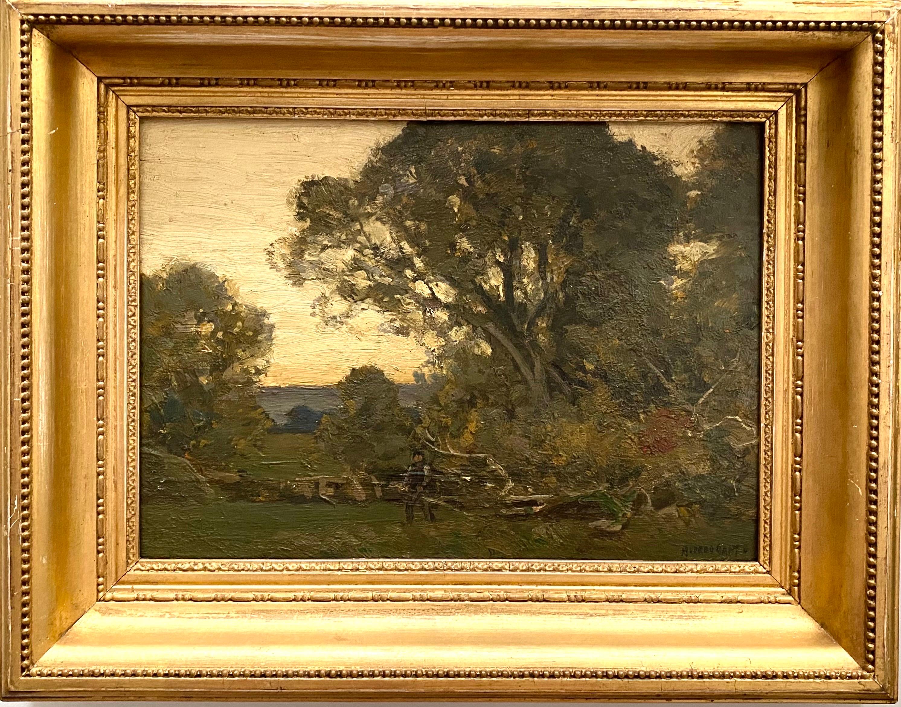 Landscape Painting Alfred East - Le bûcheron