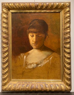 Portrait of a Young Girl, Polish Late 19th Century Oil 