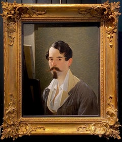 Self Portrait. Original Oil Painting Austrian 19th Century