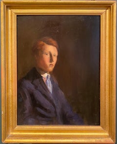 Self Portrait, oil on board, 20th Century, Giltwood frame