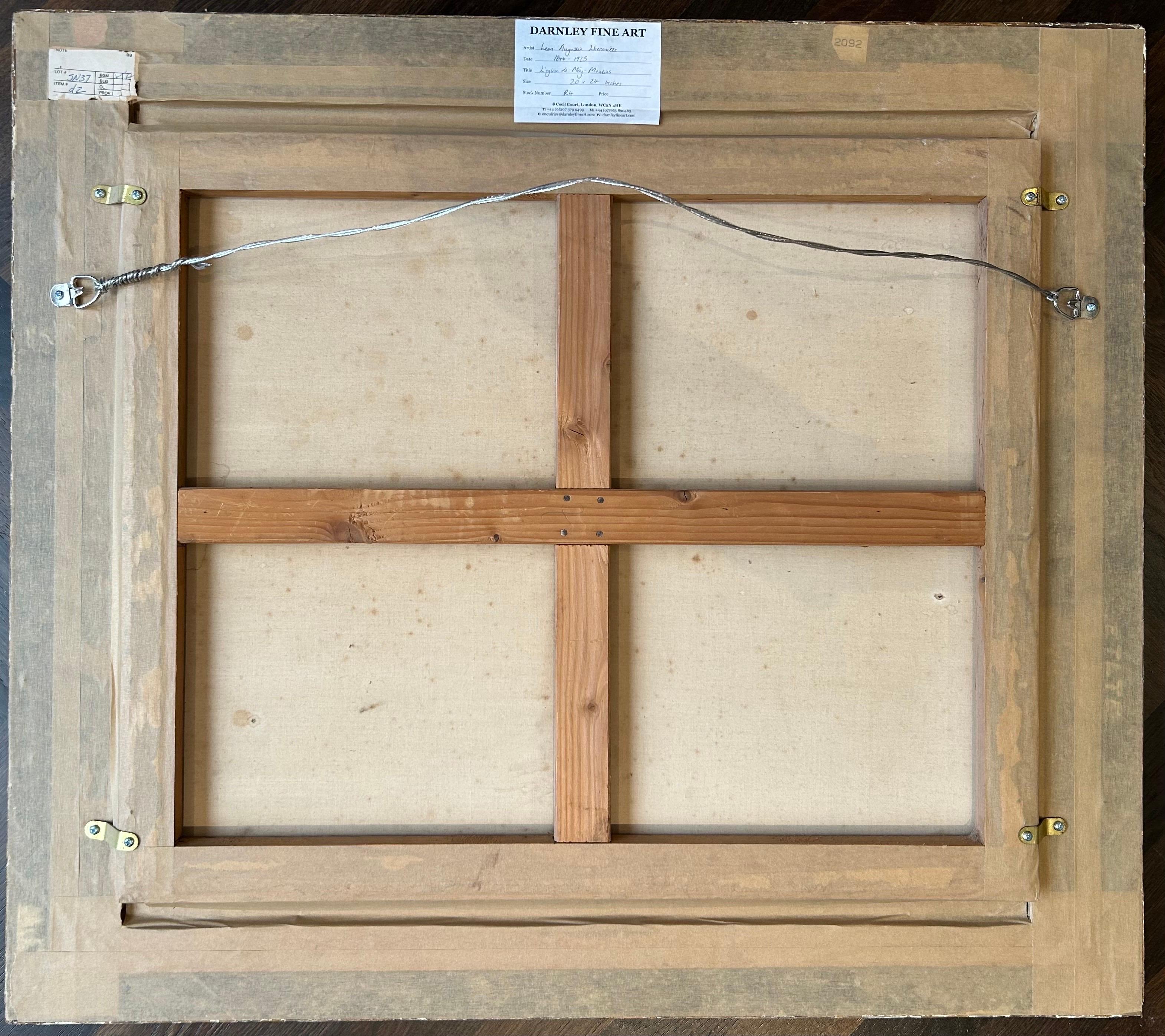 L'eglise de Mézy-Moulins, Paesaggio francese a pastello del XIX secolo, firmato e datato 1921 in vendita 3