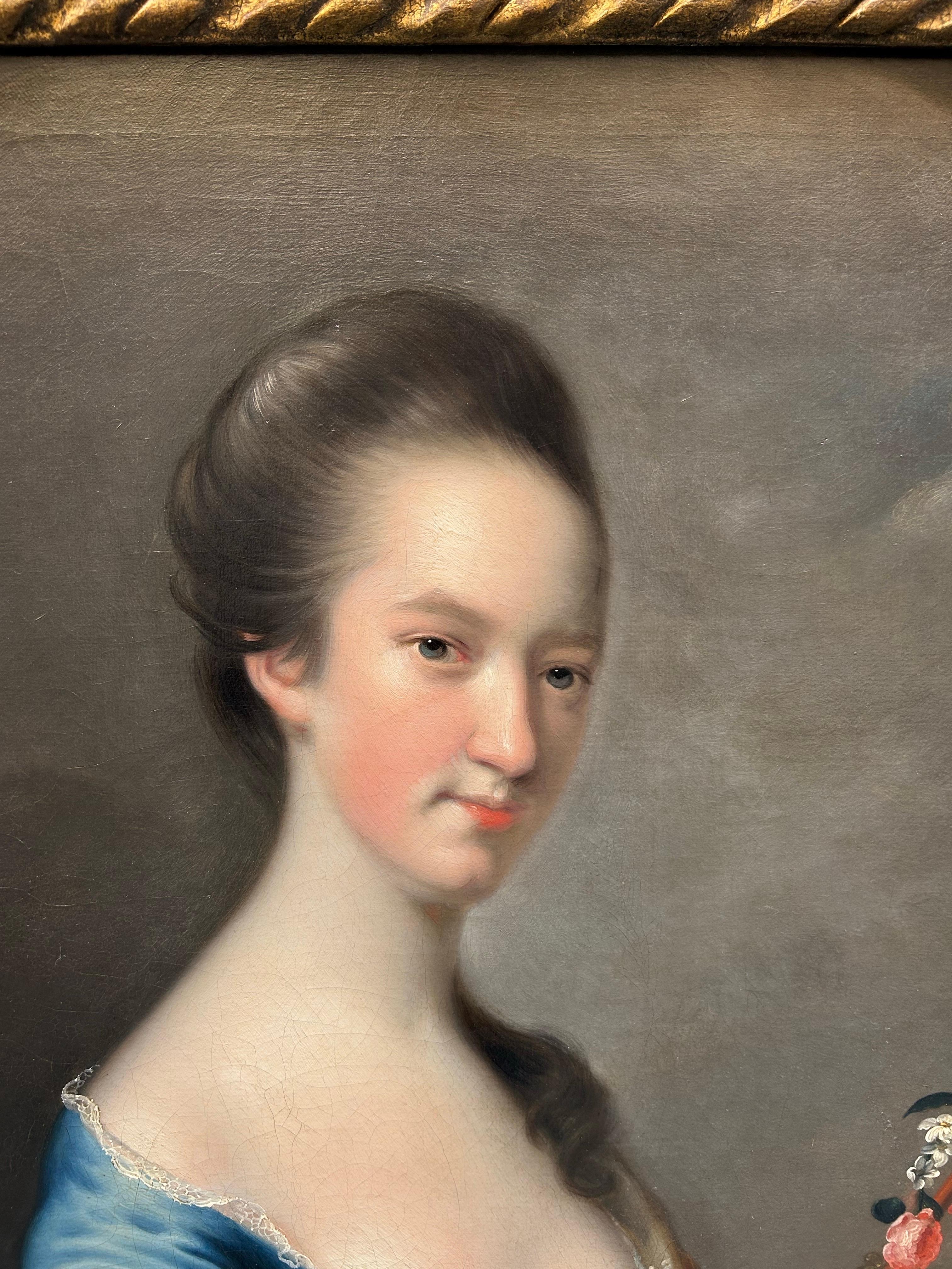 Portrait of a Lady with a Shepherd's Crook - Black Portrait Painting by Joseph Wright of Derby