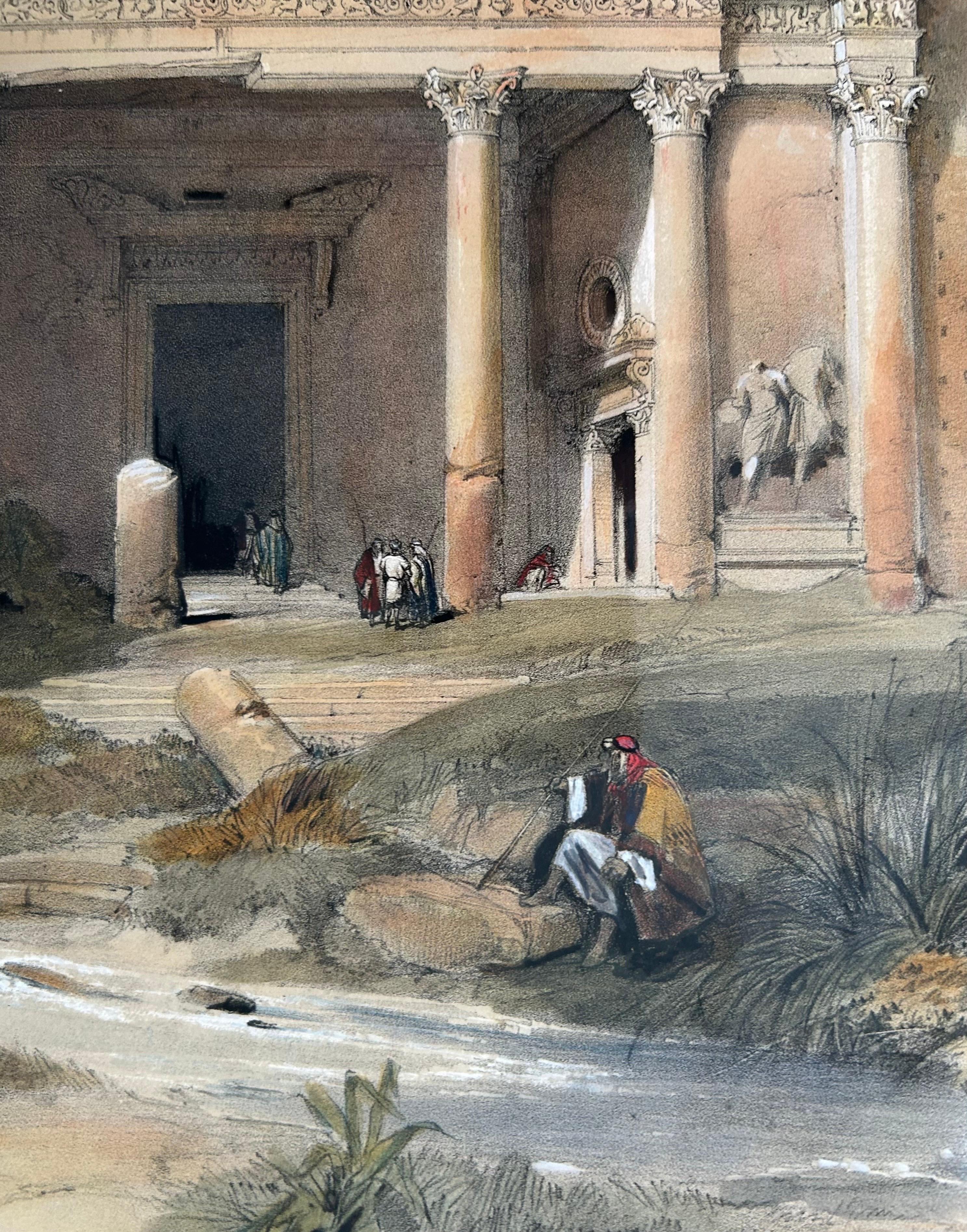 EL KHASNE, Lithographie orientaliste du milieu du XIXe siècle - Print de David Roberts