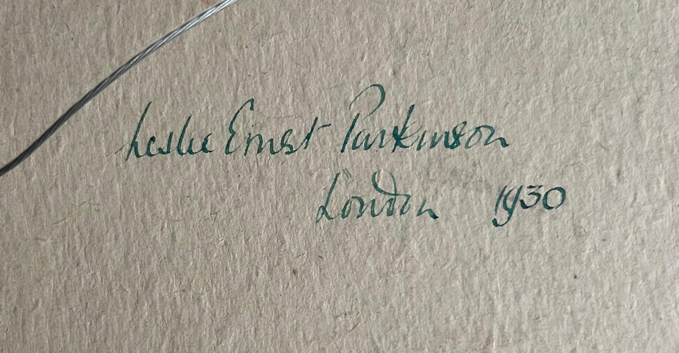 Ein Weidenbaum -  Britische Landschaft, 20. Jahrhundert, Öl (Grau), Landscape Painting, von Leslie Ernest Parkinson