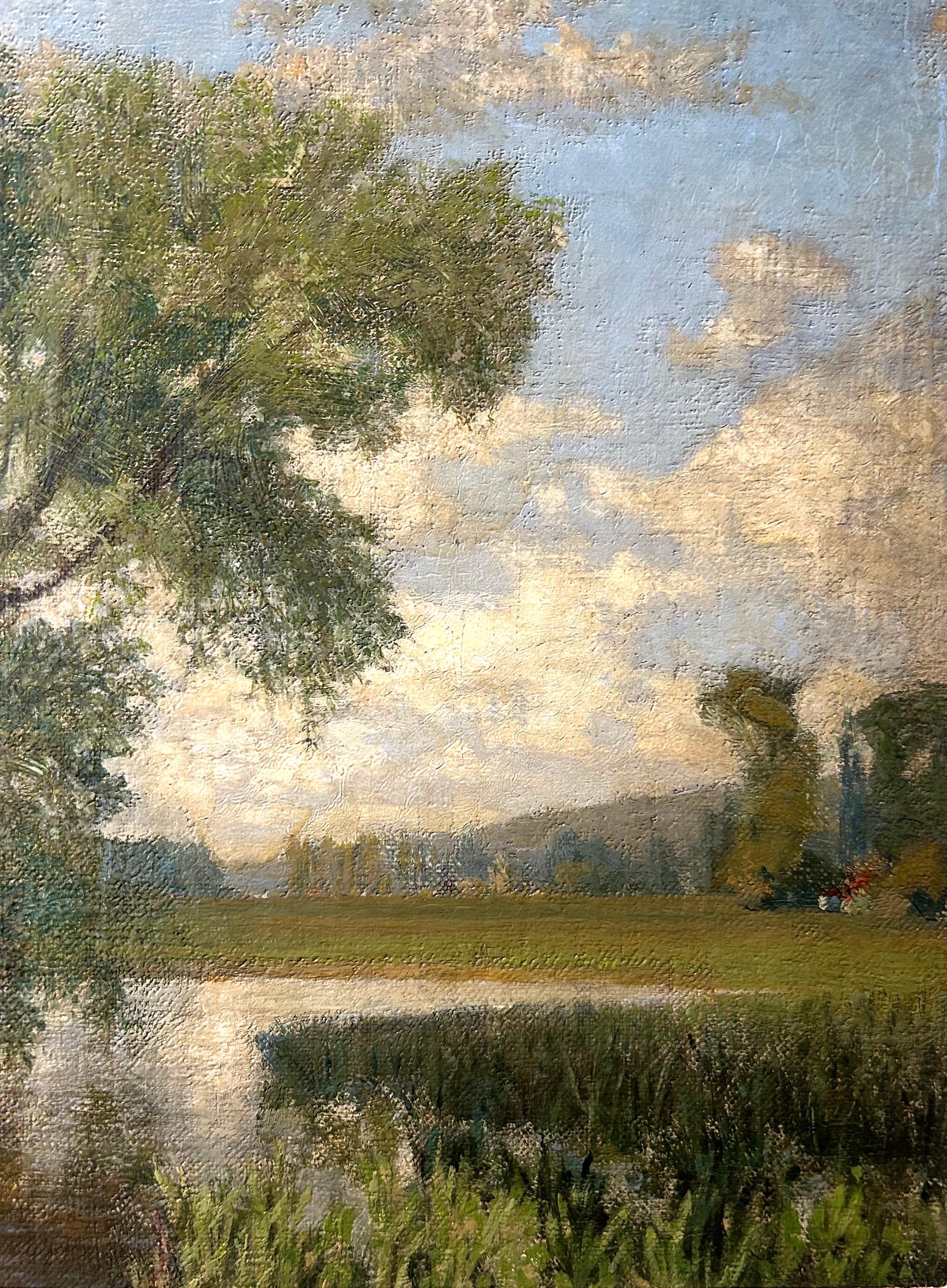 Ein Weidenbaum -  Britische Landschaft, 20. Jahrhundert, Öl im Angebot 4