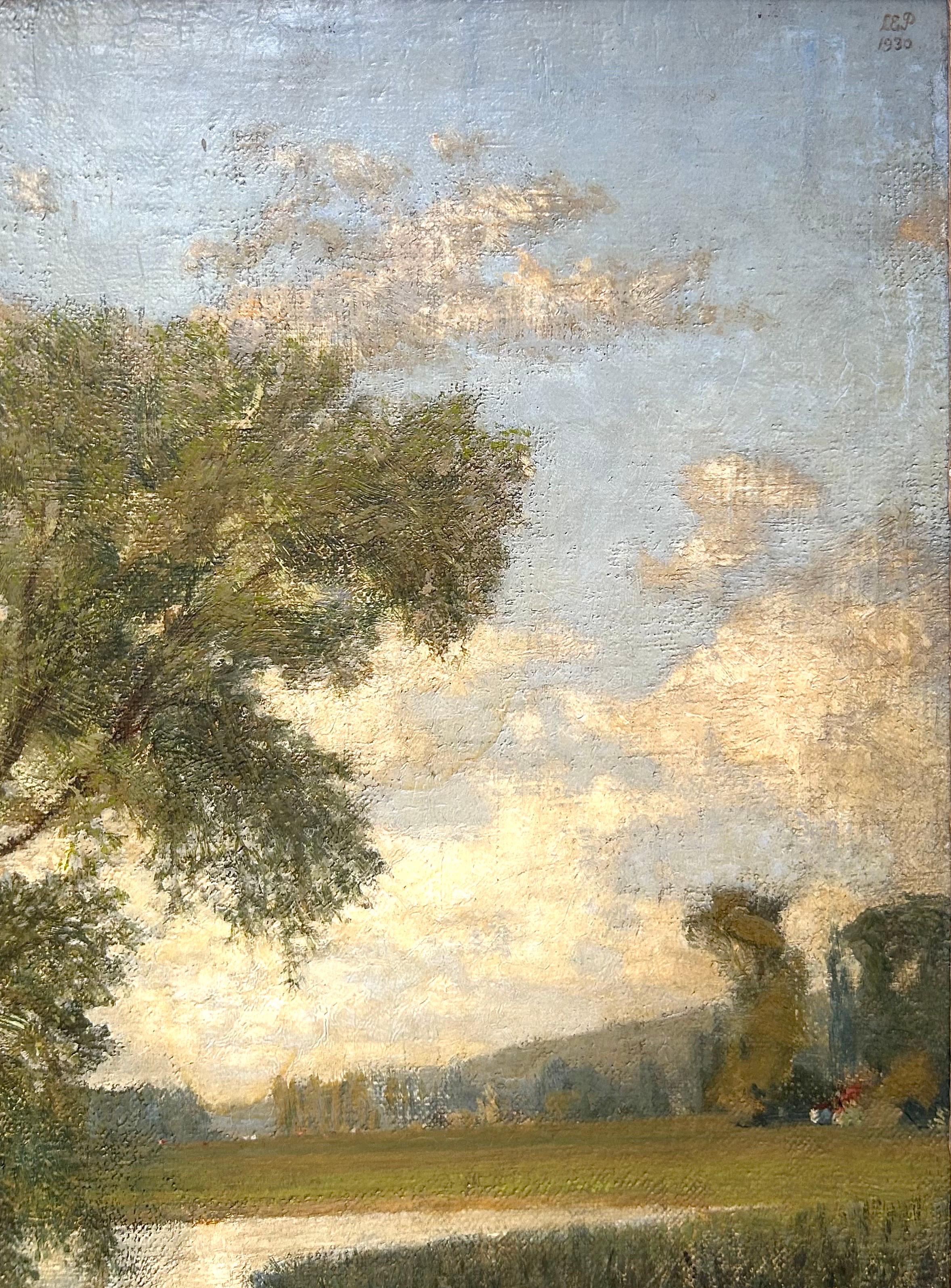 Ein Weidenbaum -  Britische Landschaft, 20. Jahrhundert, Öl im Angebot 5