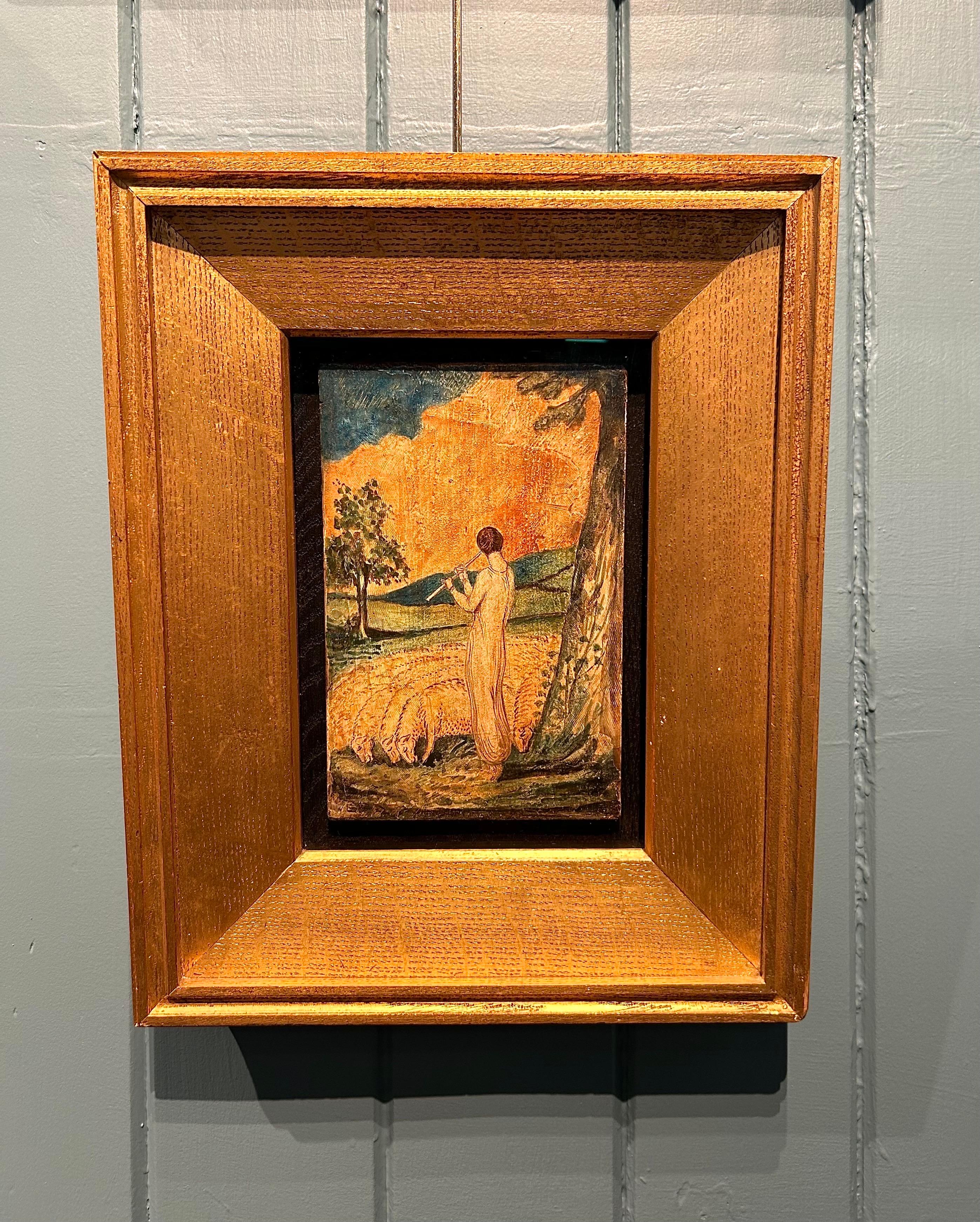 Sir William Blake Richmond KCB, RA, PPRBSA
1842 - 1921
The Shepherd
Egg tempera on wooden panel, signed with initials bottom left
Image size: 8 ¼ x 5 ½ inches
Period gilt oak frame

A newly discovered work by the artist. 

Sir William Blake Richmond