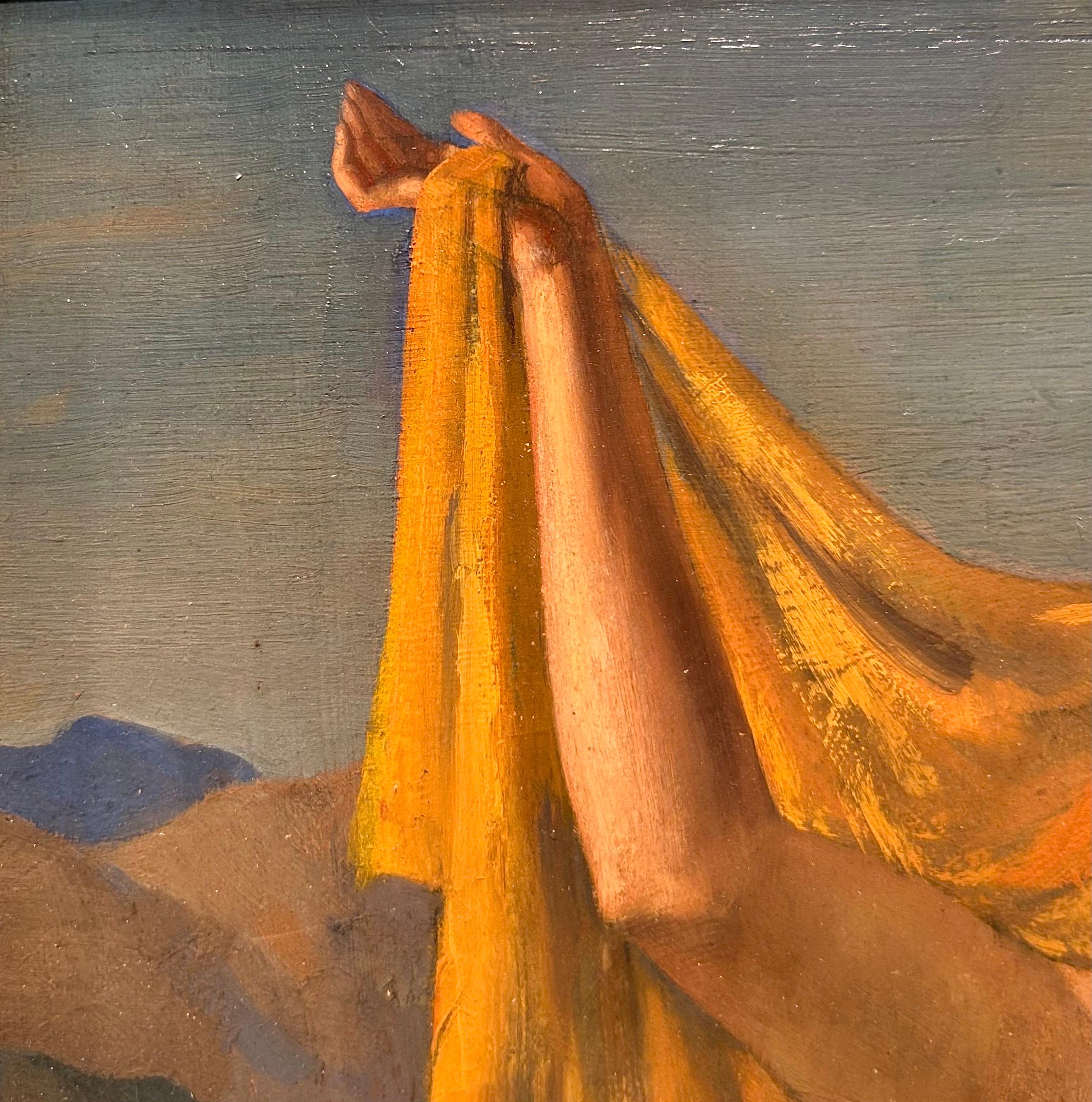 Leda und der Schwan, signiertes Ölgemälde, Art déco, 20. Jahrhundert im Angebot 2