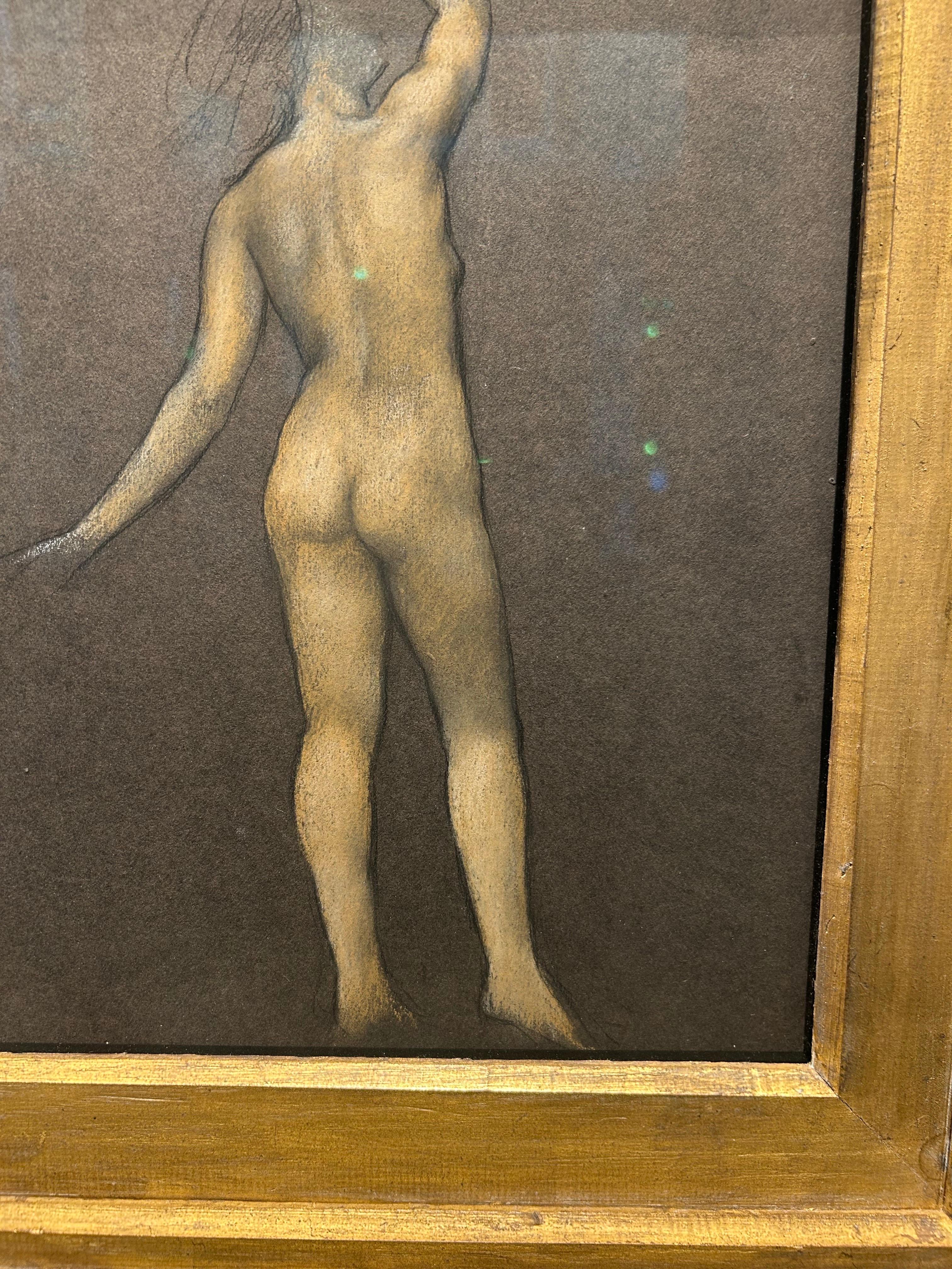 Estudio de un desnudo femenino de pie - Art Victoriano de Evelyn de Morgan