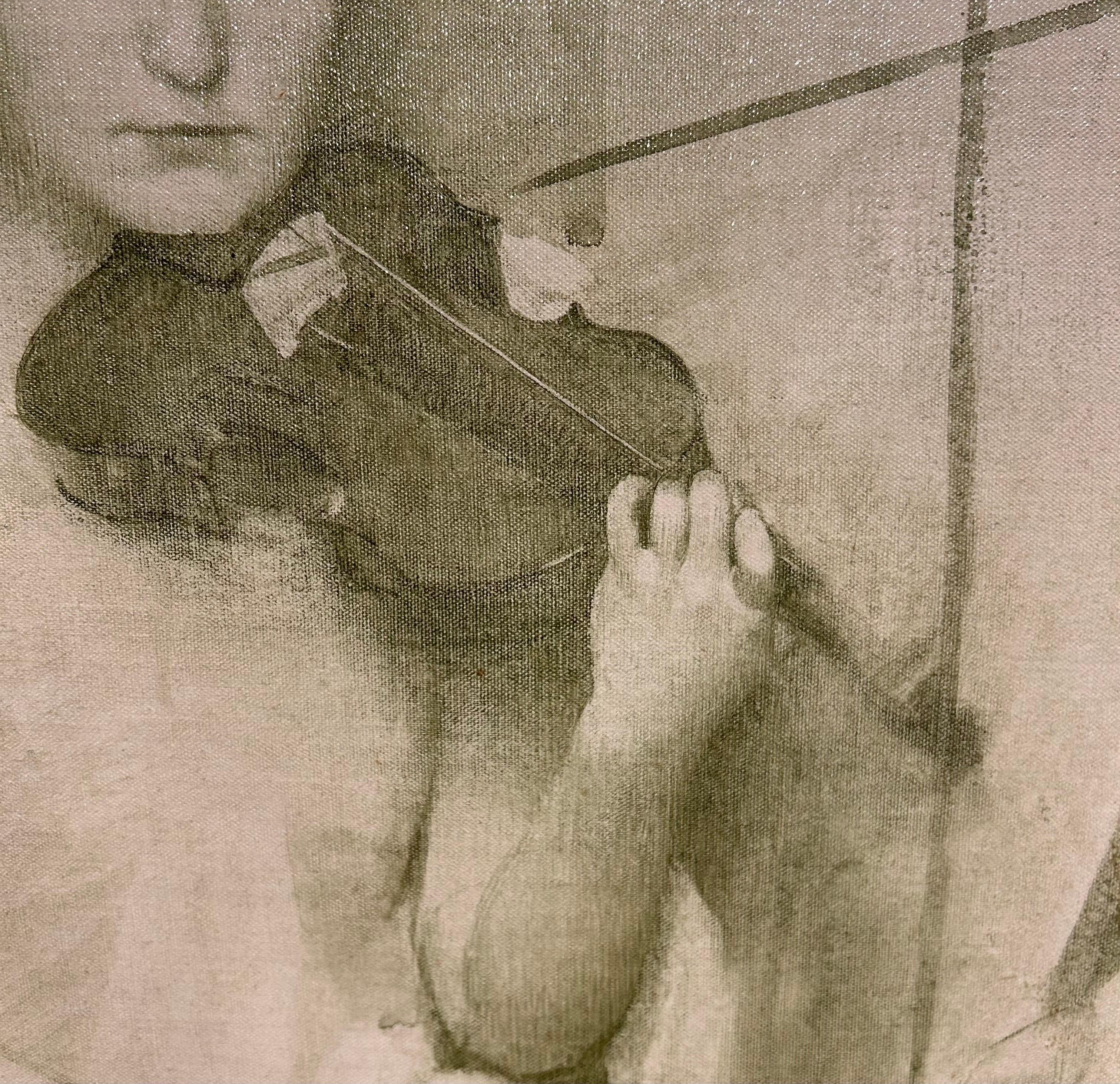 Thomas Cooper Gotch
1854 – 1931
Studie der Geigerin für die Heilige Mutterschaft
Öl auf Leinwand, auf Karton
Bildgröße: 28 ¾ x 21 Zoll
Rahmen aus dem 18. Jahrhundert

Illustriert in 