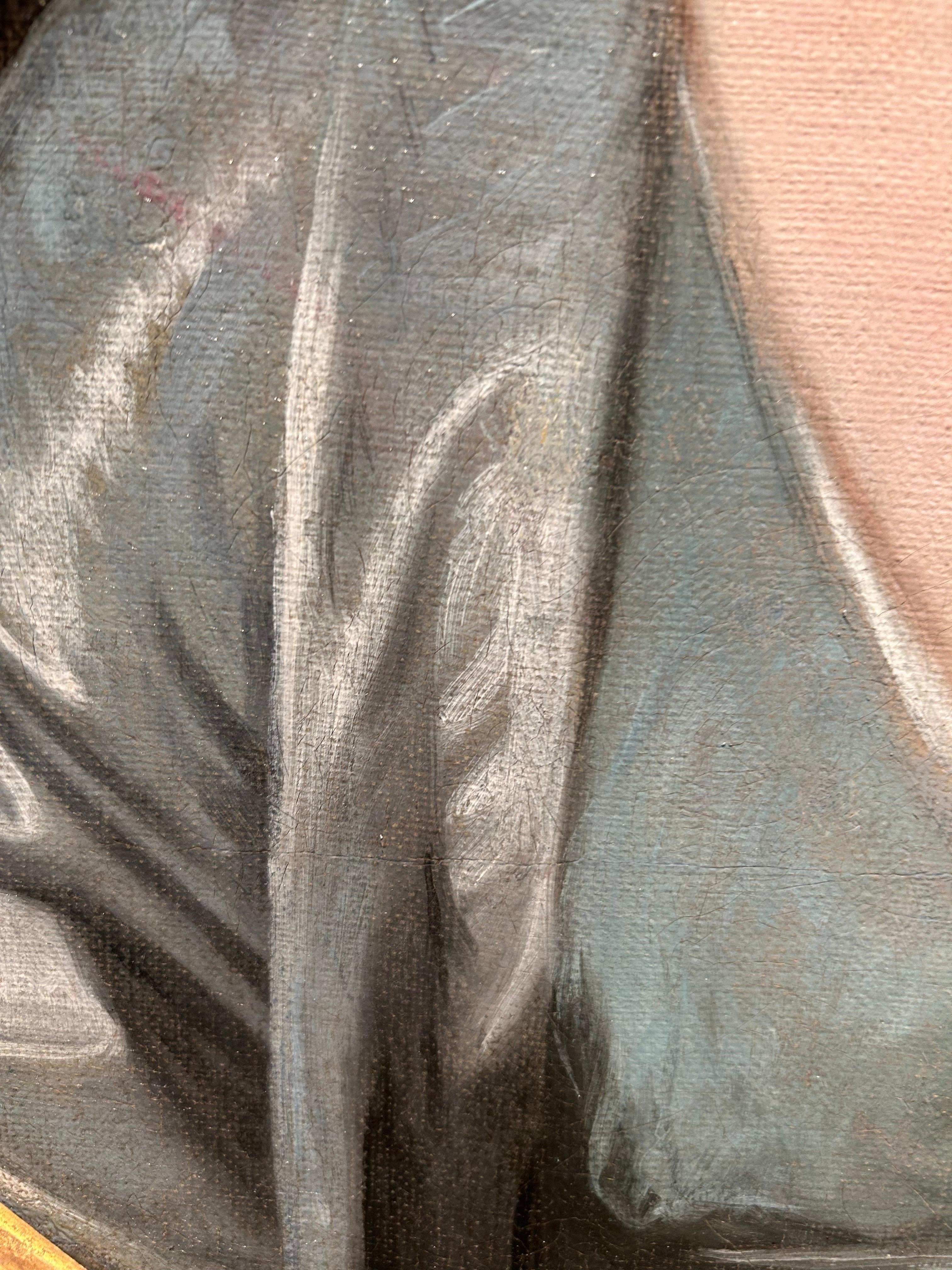 Portrait d'une dame, huile sur toile, 18e siècle anglais Peinture en vente 1