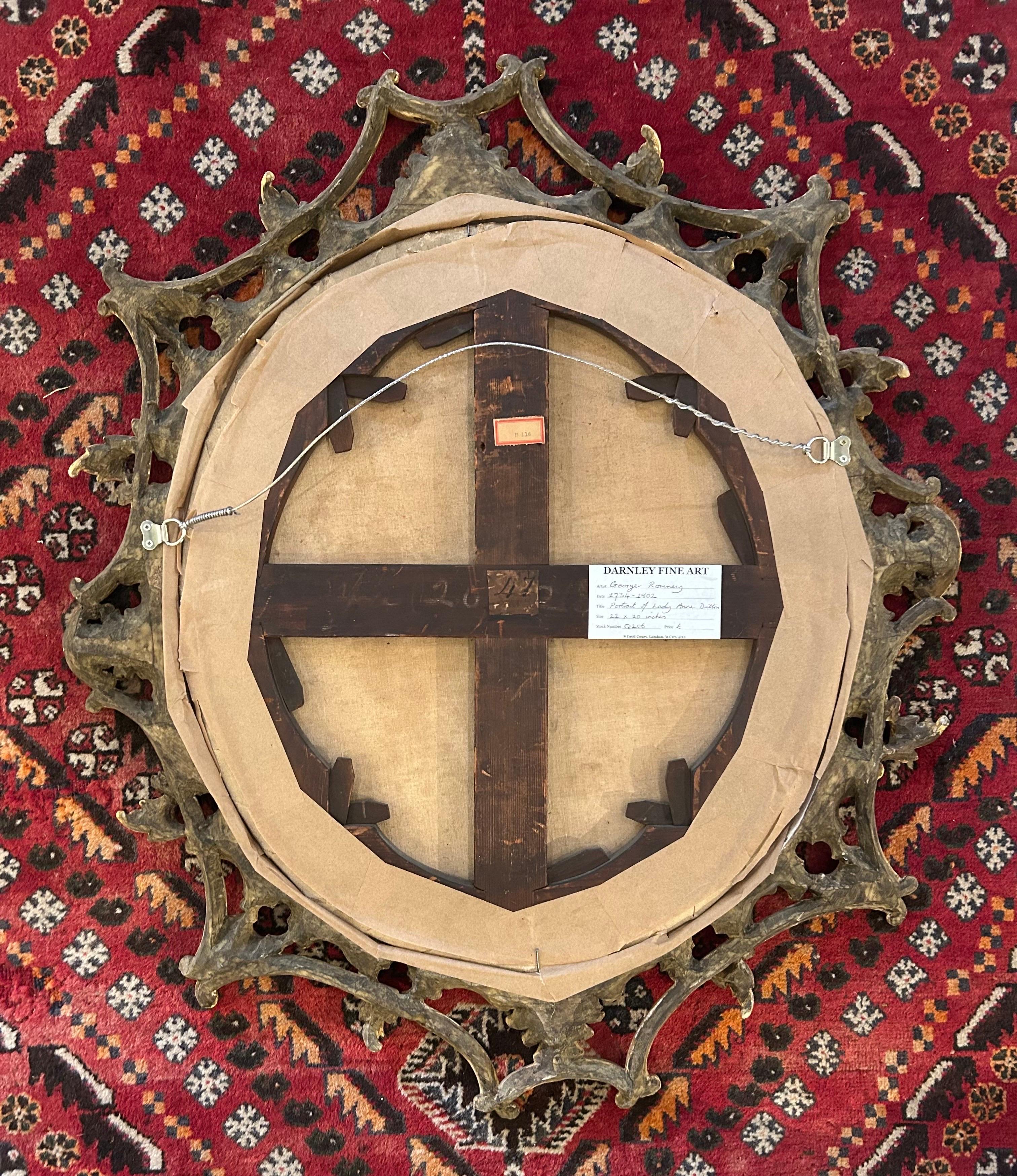 Portrait d'une dame, huile sur toile, 18e siècle anglais Peinture en vente 3