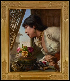 The Distraction, Late 19th Century Oil Painting, Orientalist