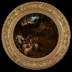 Shepherd with his Herd at Dusk
