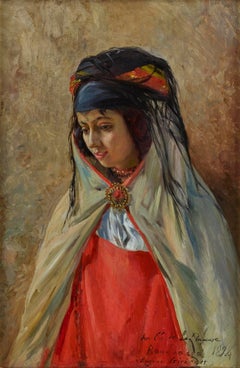 Die goldene Brosche, orientalistisches Ölgemälde, signiert und datiert 1894