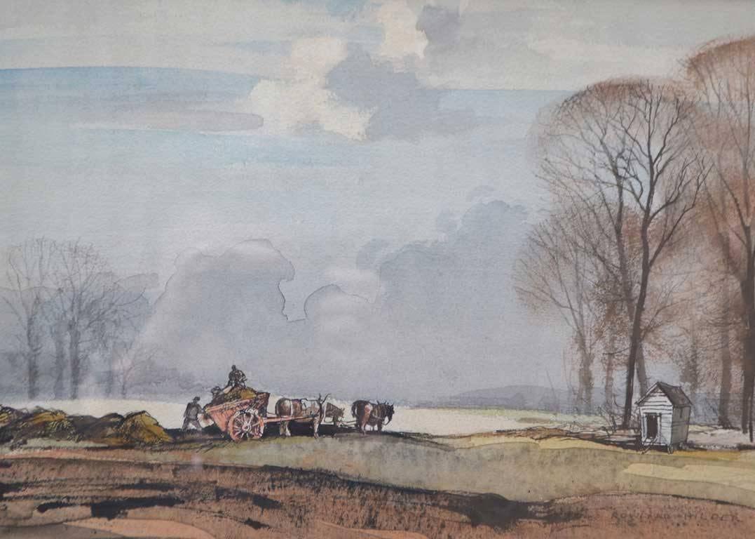 Rowland Hilder Landscape Art – Kent Landschaft, 20. Jahrhundert English artist, Signiertes Aquarell