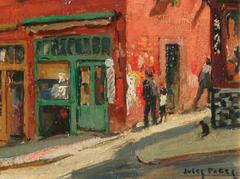 Jules Pages, "Chinatown, SF", American Impressionist Oil Painting circa 1930s