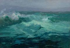 William Ritschel “Whitecaps, 1907” Early California Oil painting 