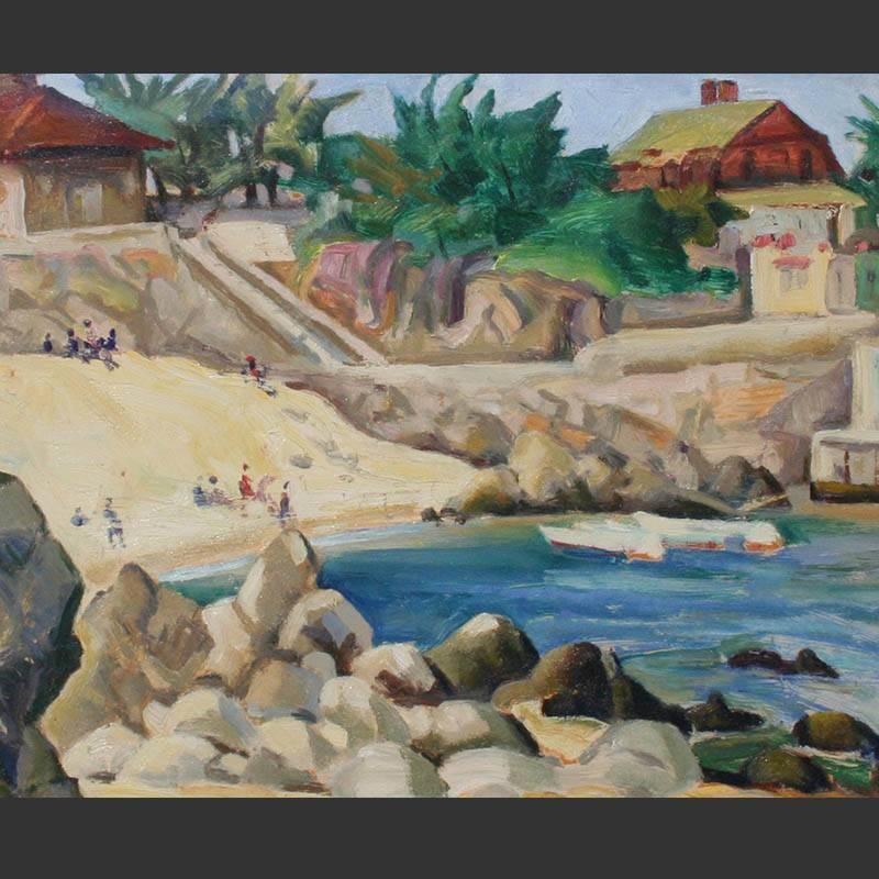 “Lover's Point, Pacific Grove”, Oil Painting circa late 1920's by Rinaldo Cuneo For Sale 3