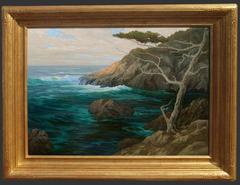 “Carmel Coast, 1923” Early California Impressionist Oil painting by Roi Colman