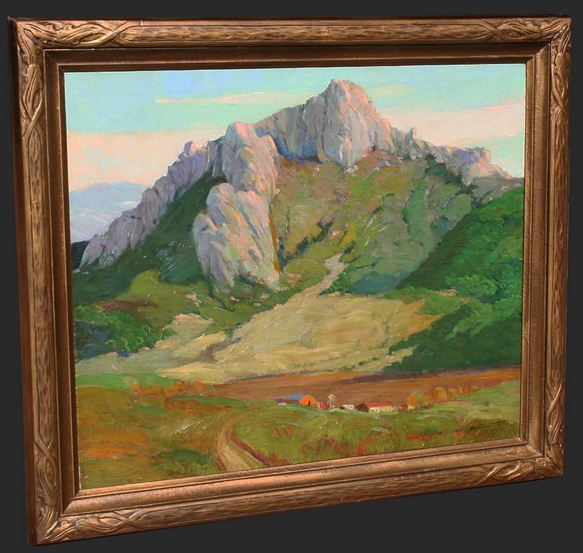 “Mountain Landscape” California Oil painting circa 1930's by George Demont Otis For Sale 1