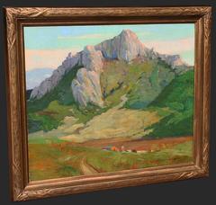 “Mountain Landscape” California Oil painting circa 1930's by George Demont Otis