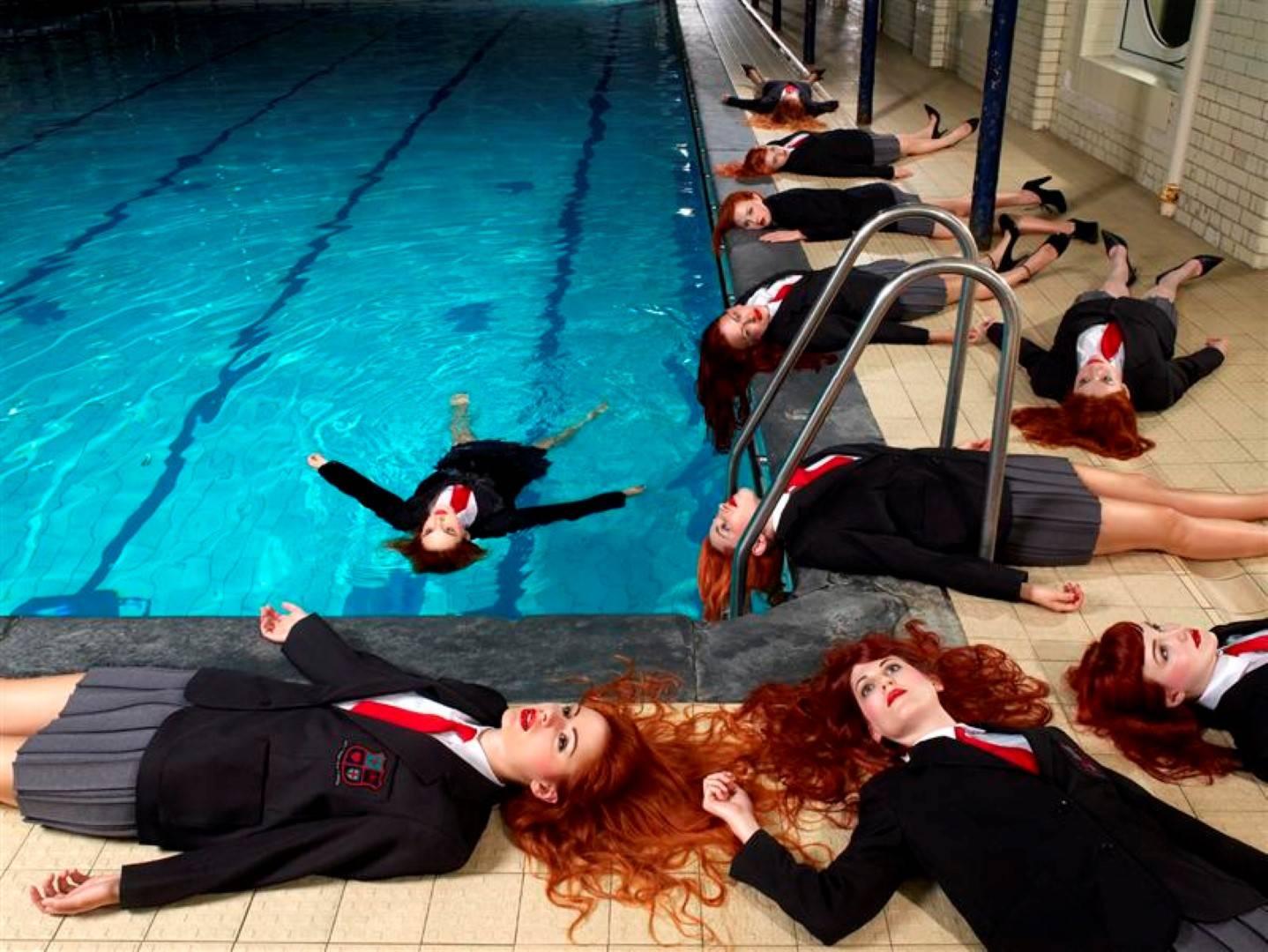 Mel Bagshaw Color Photograph - Swimming Pool (9 lives series)
