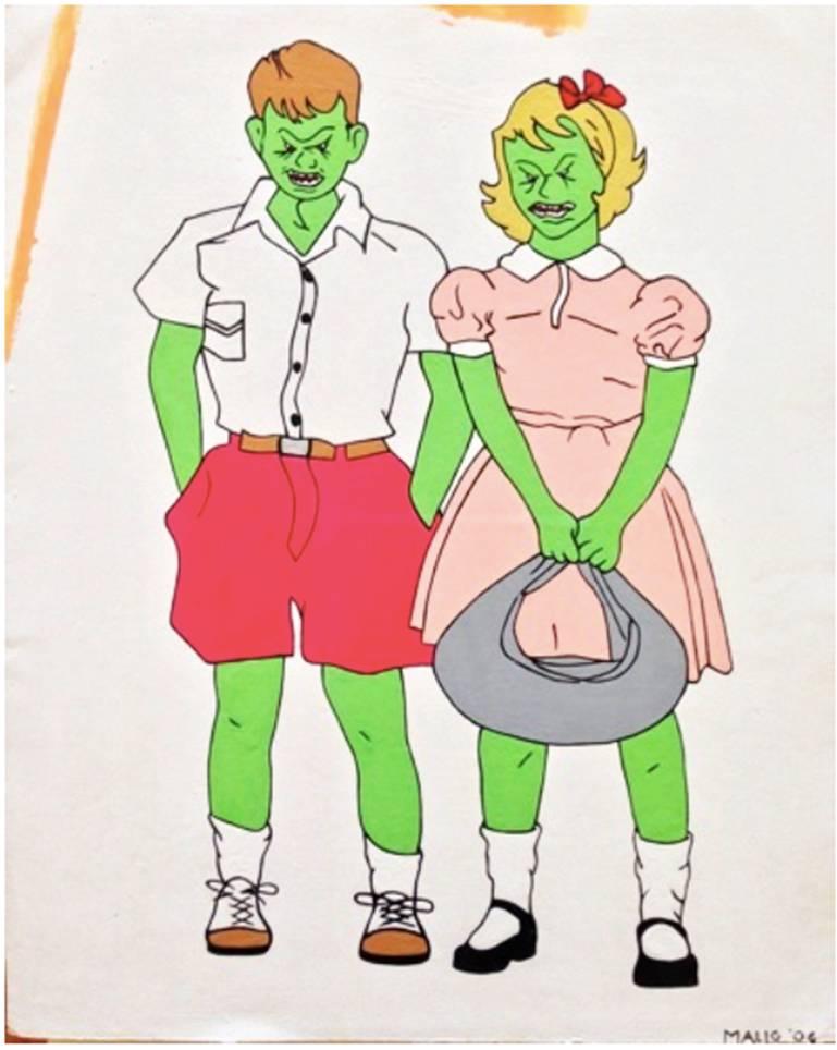 Zombie Boy and Girl - Painting by Michael Alig