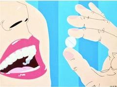 Woman Swallowing Pill