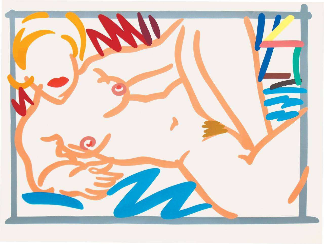 Tom Wesselmann Nude Print - Judy with blue blanket