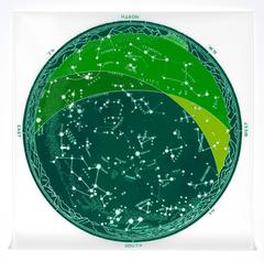 Rene Trevino, Renaming the Constellations, Green, framed acrylic painting
