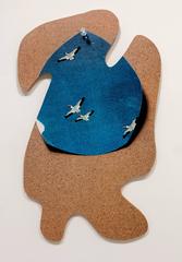 Kevin Todora, cork birds, inkjet on MDO panel wall sculpture 