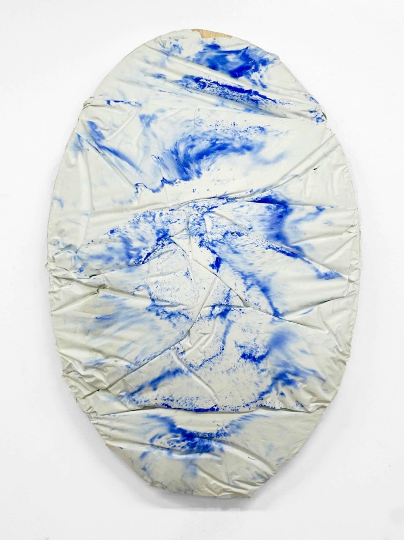 Alison Jardine  Abstract Sculpture - Alison Jardine, Urban Flora 27 (Blue Skies), cement and pigment sculpture