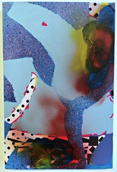 Zeke Williams, Pizza Drop, abstract archival inkjet and acrylic wall painting