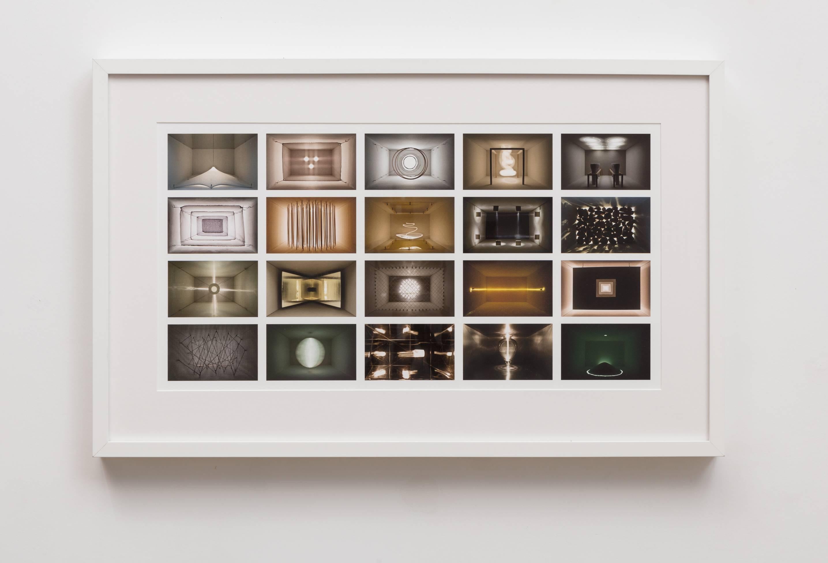 A framed composite of artist Nic Nicosia's photographs of light printed with archival ink on watercolor paper. 

Nic Nicosia was born in 1951 in Dallas, TX and currently lives and works in Dallas, TX.
He has exhibited his staged photographs