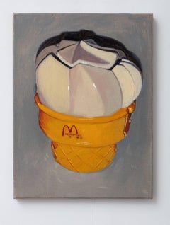 Oliver Clegg, Untitled McDonald's Cone, oil on canvas painting 