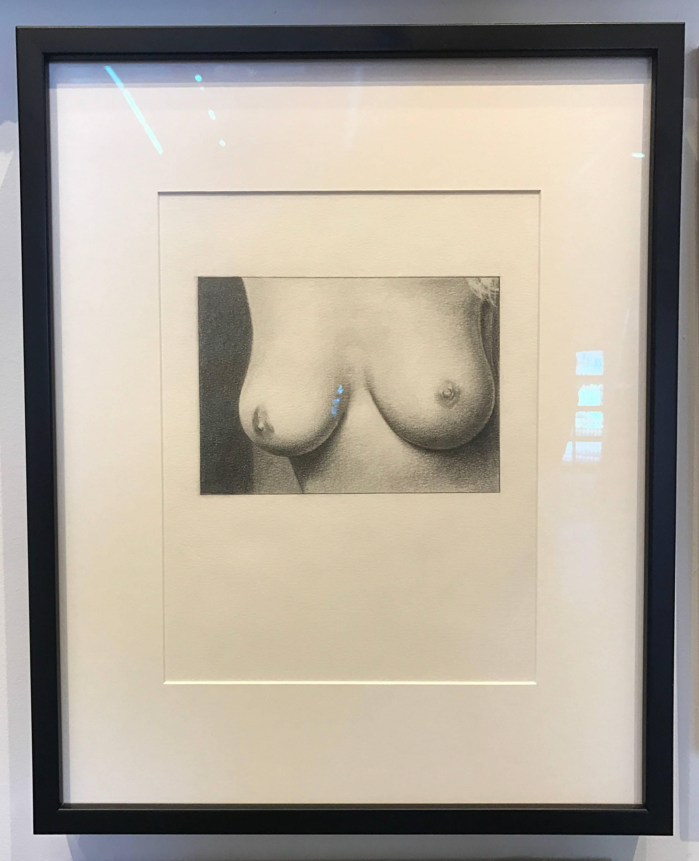 Edward Kay  Nude - Edward Kay, Recession Tits, framed drawing 
