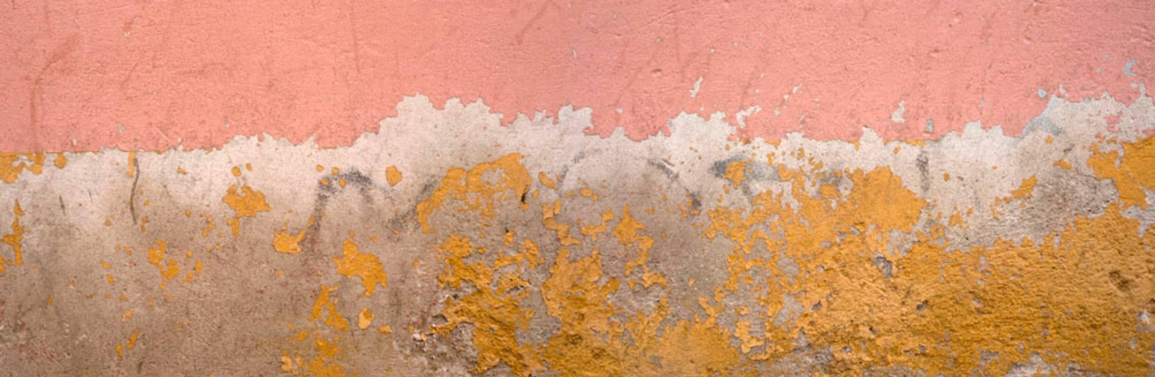 Gary Goldberg  Still-Life Photograph - Gary Goldberg, Peach Untitled Panorama #2, Oaxacan wall photograph print 