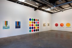 Rene Trevino, Renaming the Constellations, Yellow, framed acrylic painting