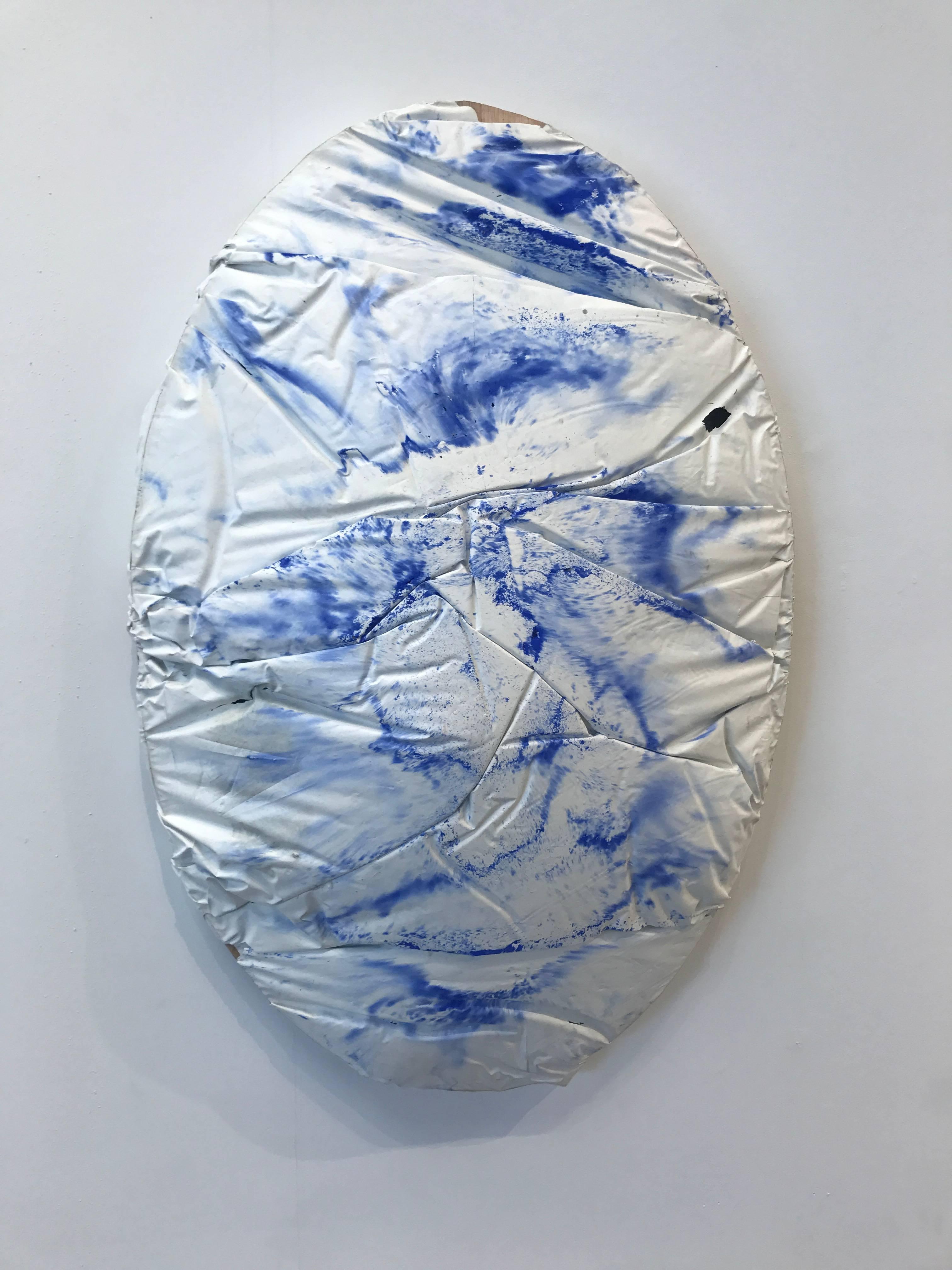 Alison Jardine, Urban Flora 27 (Blue Skies), cement and pigment sculpture - Sculpture by Alison Jardine 