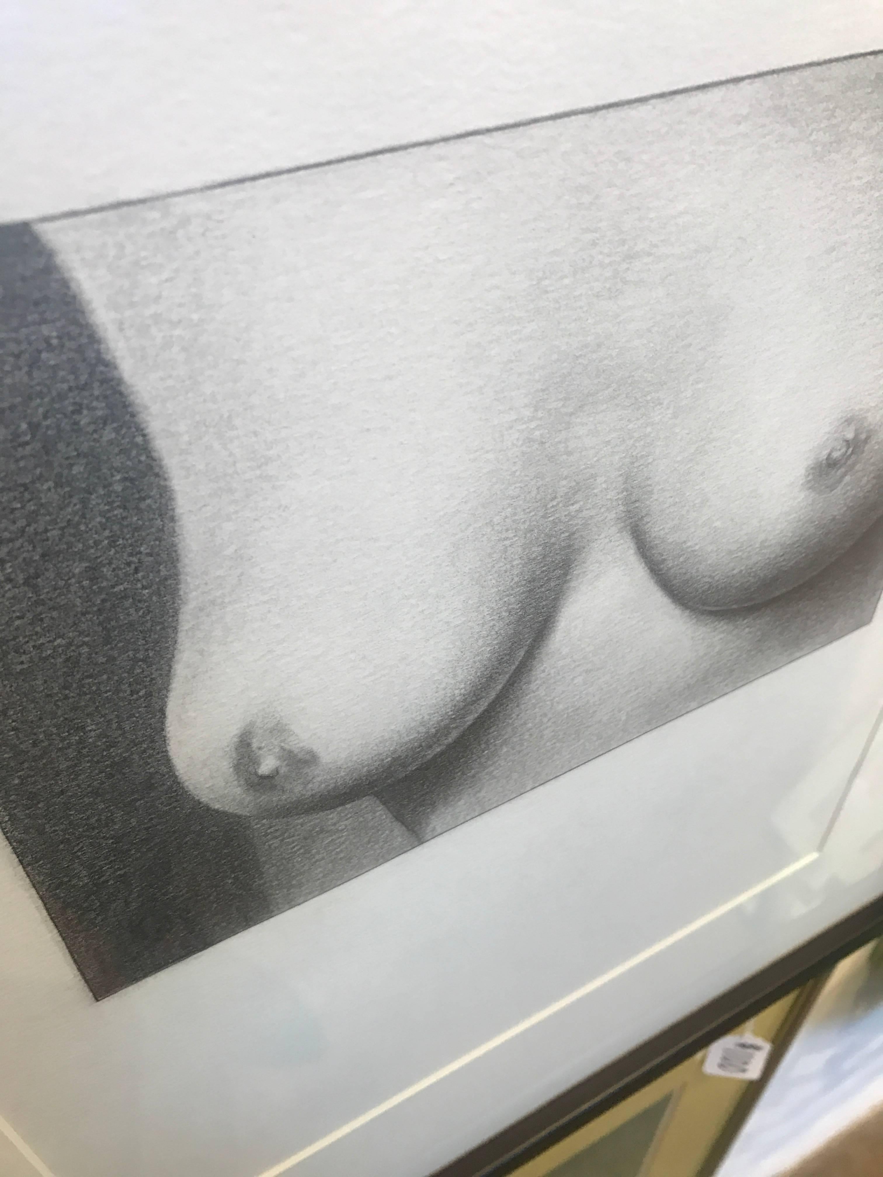 Edward Kay, Recession Tits, framed drawing  - Art by Edward Kay 