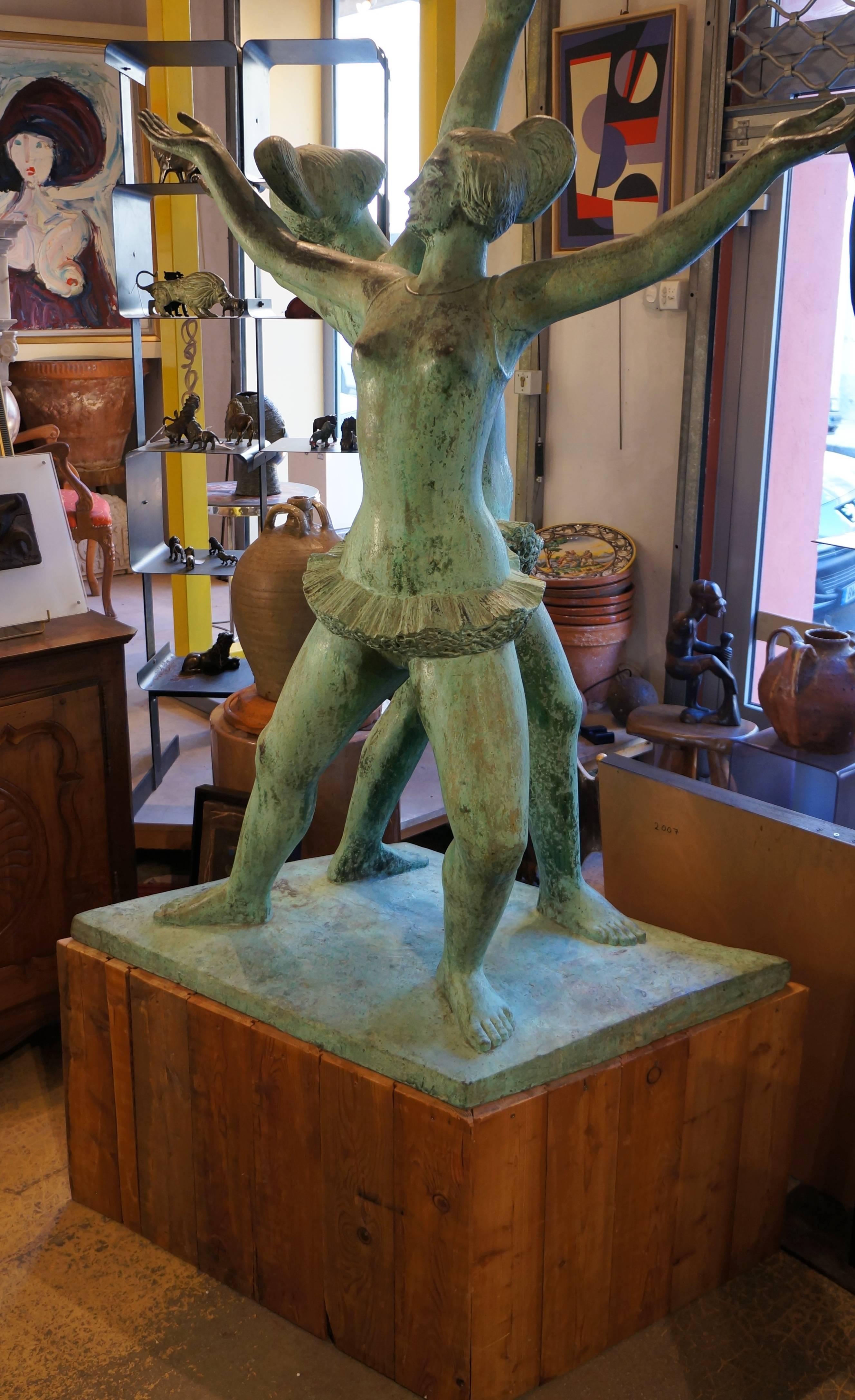 Cazaubon Pierre Alfred Noel Figurative Sculpture - Les Deux Danseuses