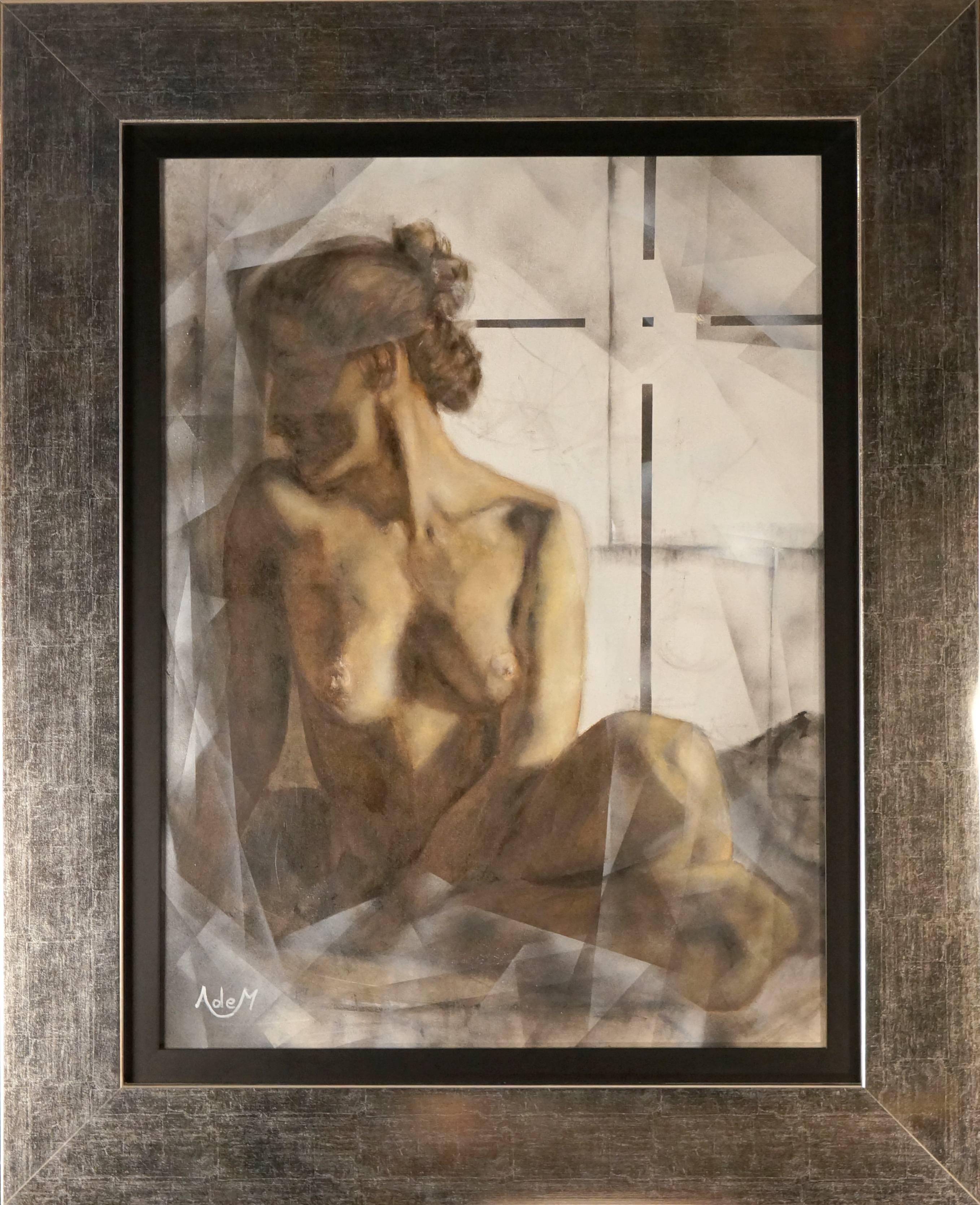 Femme d'un Soir, 1995, signed Aden - oil paint, 107x67 cm., framed