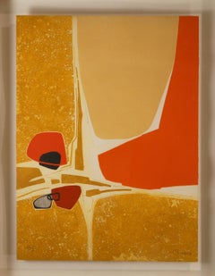 Abstract Composition, 1980 - lithograph, 96x76 cm., framed